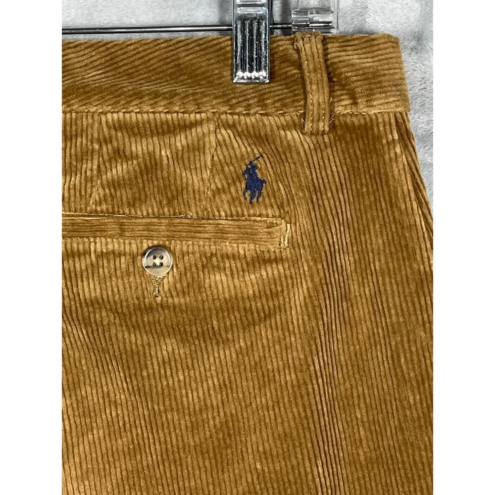 Polo Ralph Lauren Kids Tan Brown Corduroy Straight Leg Pants Size 18 Pony Logo